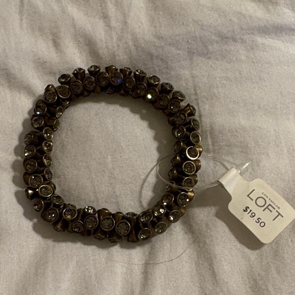 Ann Taylor Jewelry - LOFT Bronze Crystal Bracelet- stretchy NWT